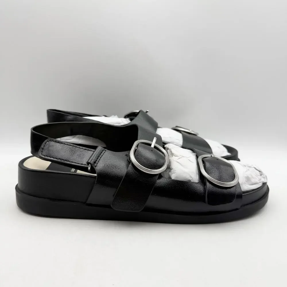 Dolce Vita Womens Starla Platform Sandals Size 10 Black Silver NWOB